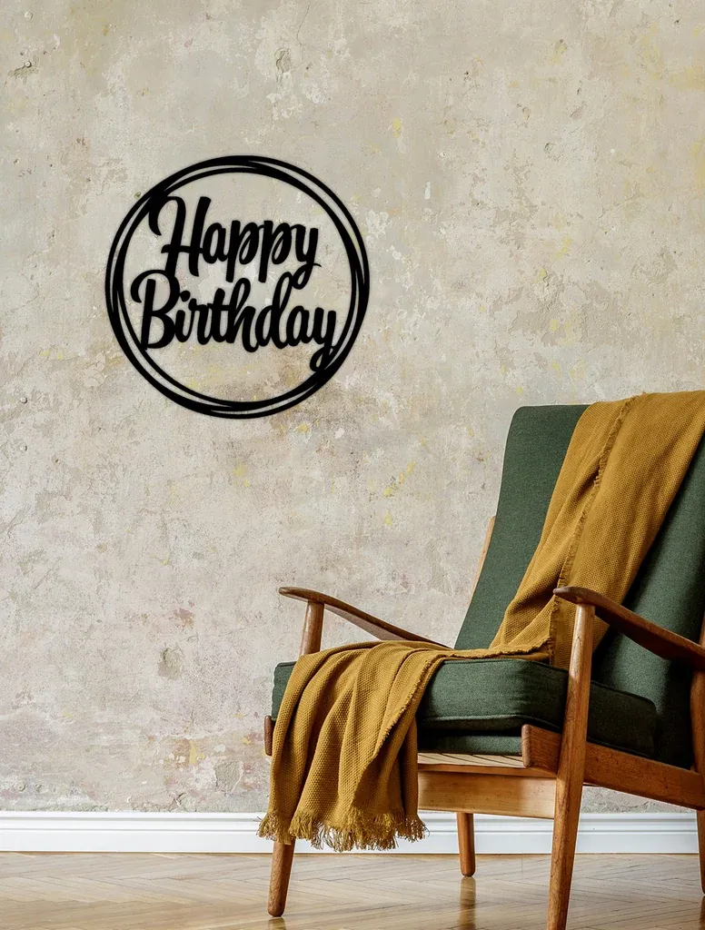 HAPPY BIRTHDAY metal wall sign