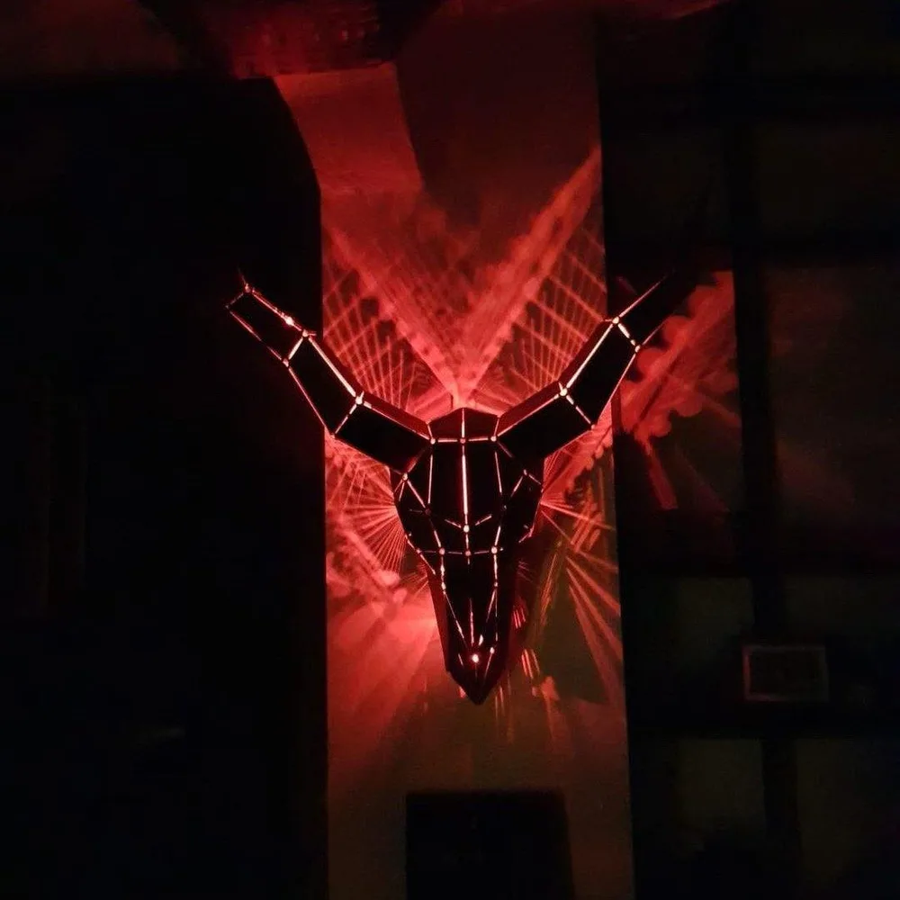 LED Skull XL Metal Wall Decor