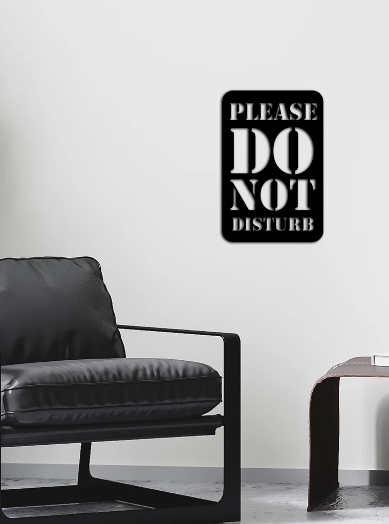 Please Do Not Disturb metal wall art