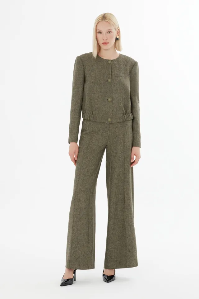 Jacket and Trousers Set with Elastic Waist