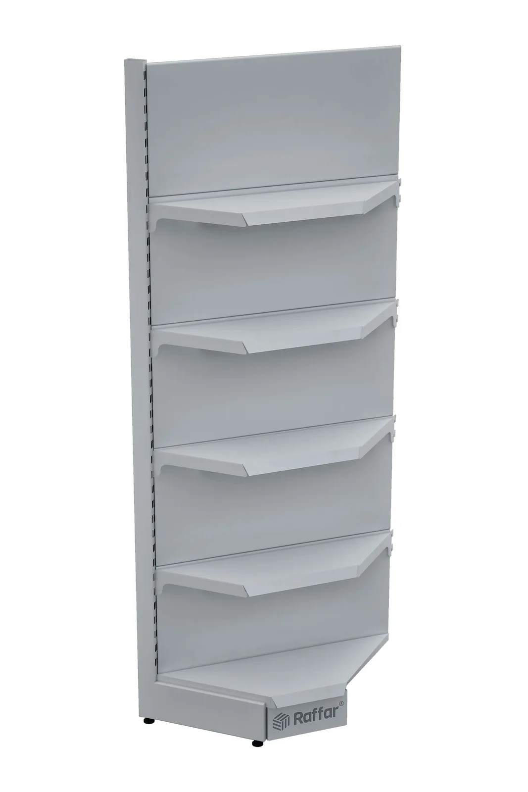 وحدة زاوية داخلية بعمود واحد بلون أبيض بقاعدة (لا تُستخدم وحدها) 90*H220 CM