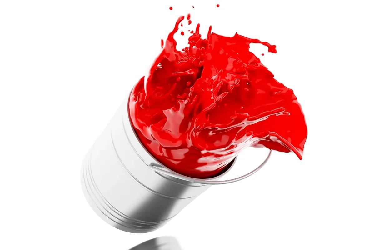 Red paint bucket