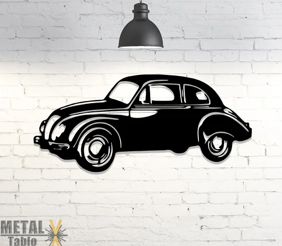 Woswos Araba Lazer Kesim metal wall art