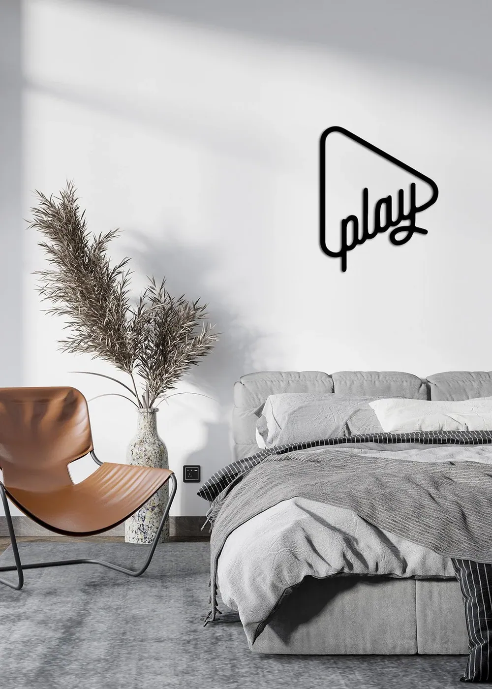 Play icon metal wall art