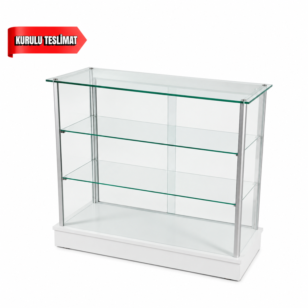كاونتر متجر زجاجي بهيكل ألومنيوم Rafgross 40×100×85 سم