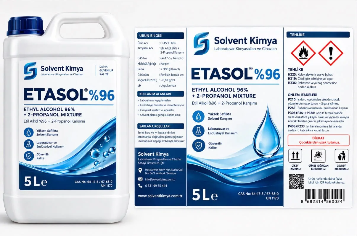 Alcohol solvent ETASOL 96 % Pur. Gr. 5 lt PLS HDPE