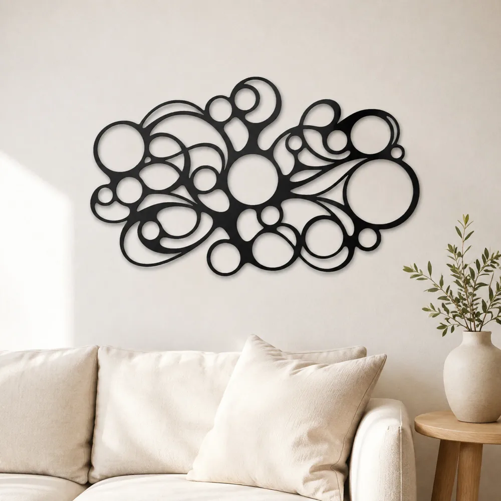 Connected Bubble Field Metal Wall Art