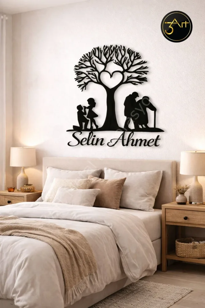 Personalised Aile Temali Wall Decor