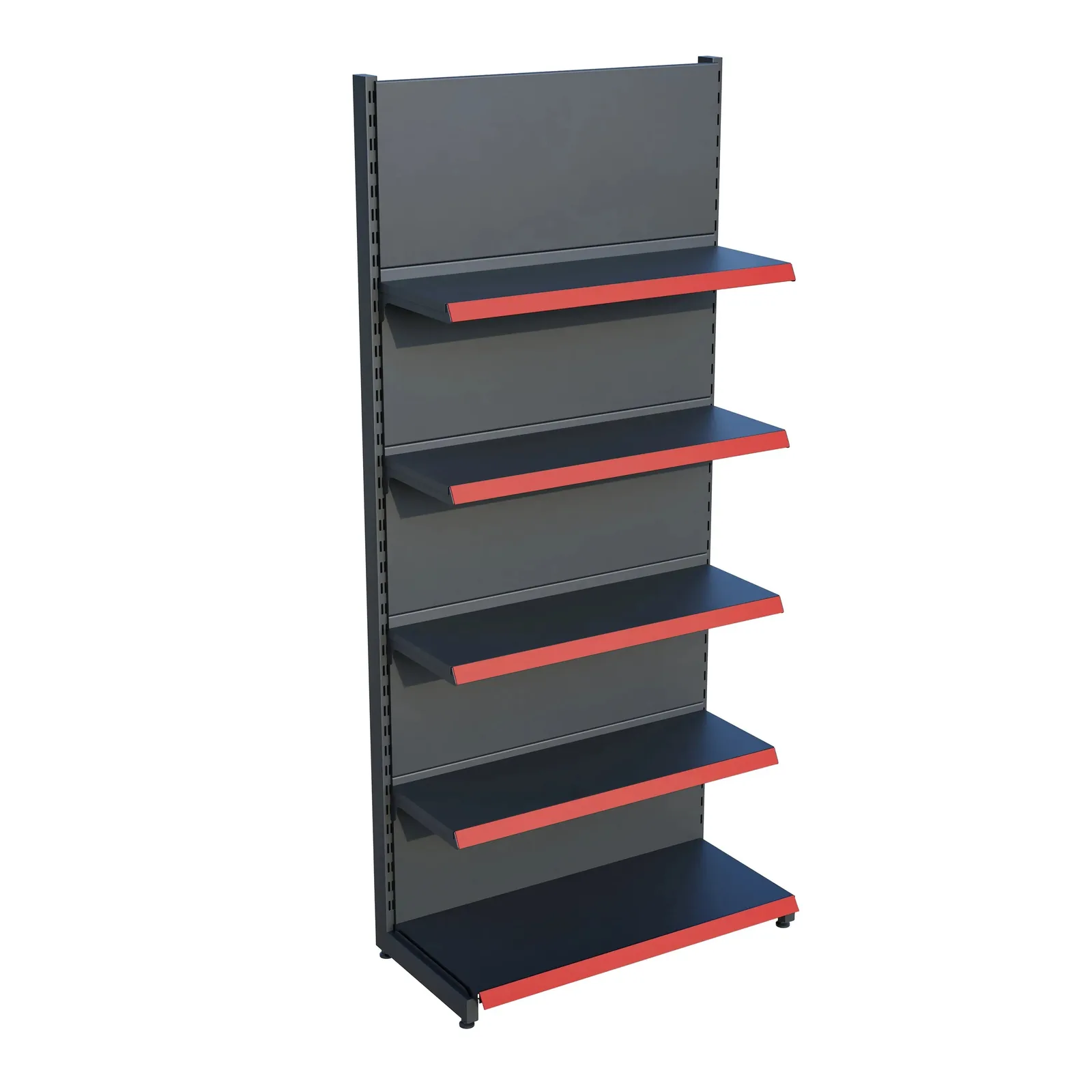 رف جداري للسوق – 5 طبقات أنثراسيت، وحدة واحدة – W90 × H220 × D30/40 cm