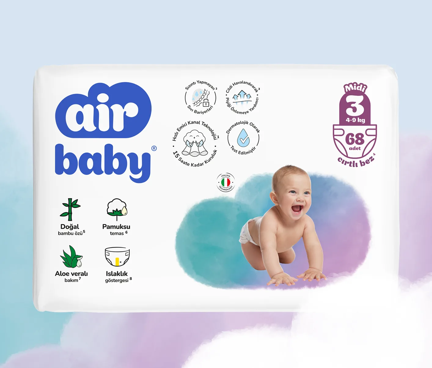 حفاضات أطفال Air Baby Jumbo مقاس 3 Midi