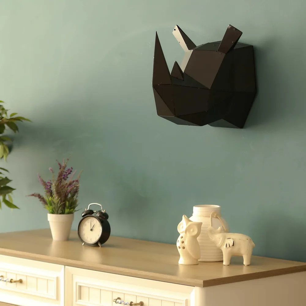 3D Metal Rhino Wall Decor