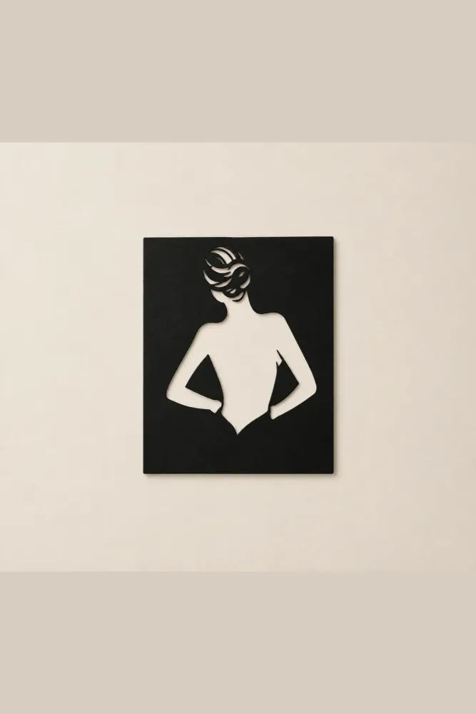 Metal Wall Art of Woman Silhouette from Behind