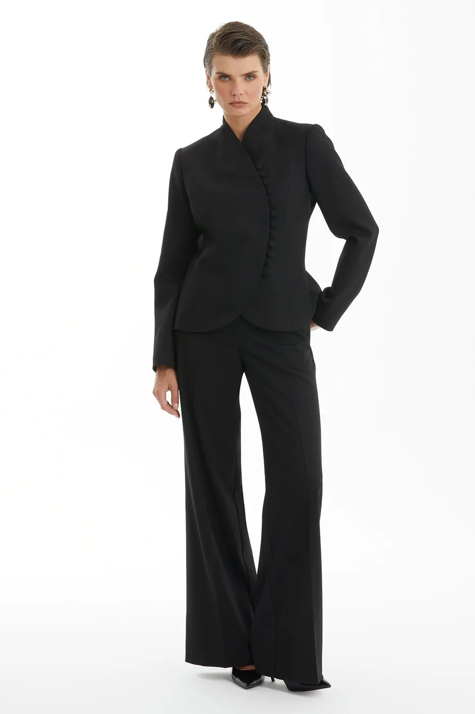 Black Set With Loop Button Detail