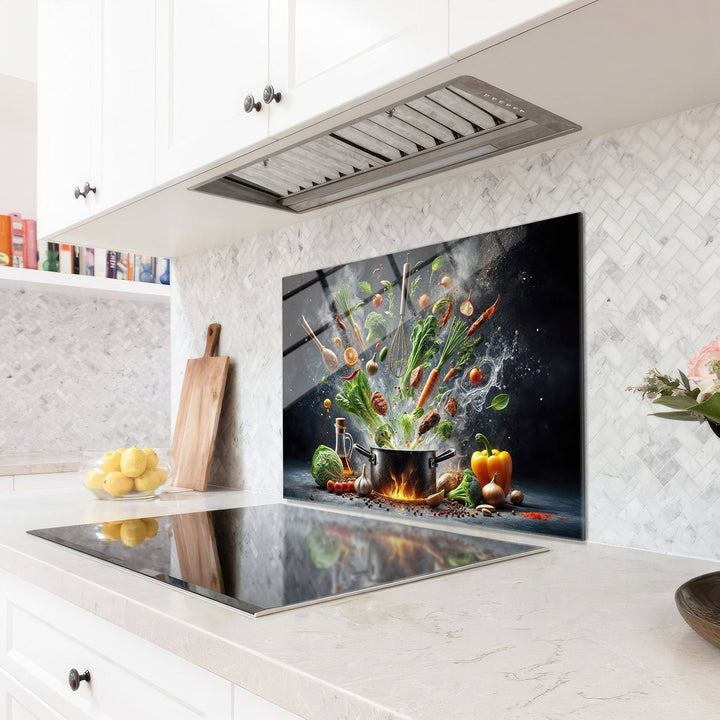 Flavor Explosion Glass Wall Art