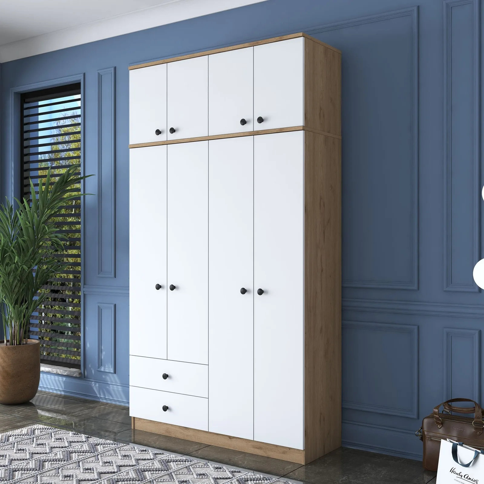 Wardrobe with upper module Rani BA121