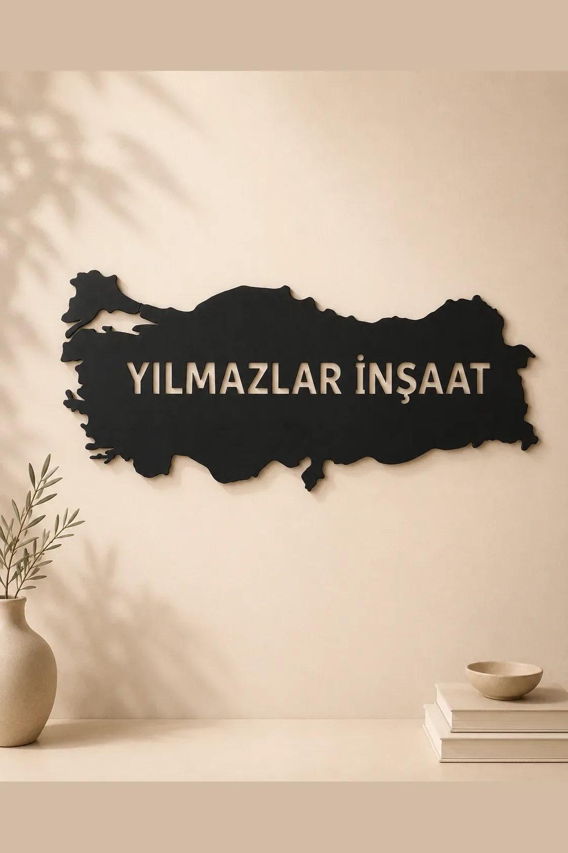 Custom metal world map wall art with company name