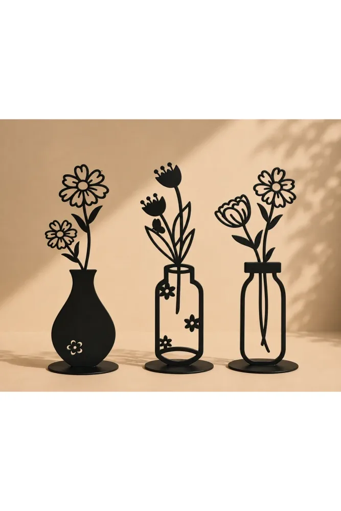 Set of 3 Decorative Vase Figures