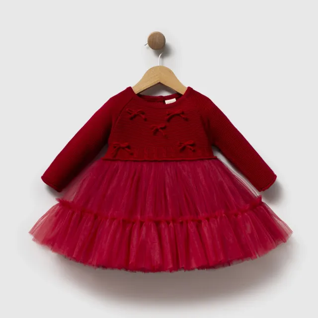Cumino Baby Girls’ Knit-Bodice Tulle Dress CMN3910