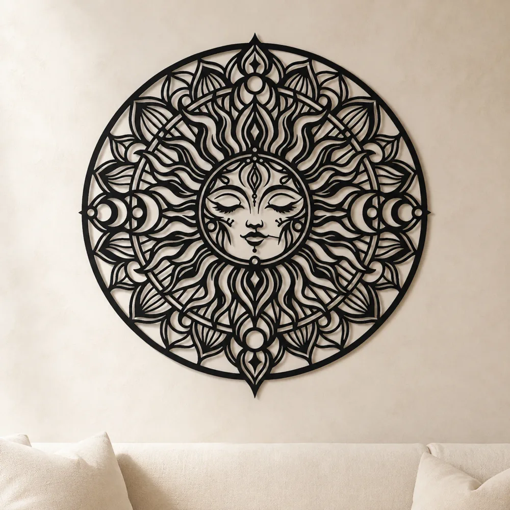 Mandala Sun Metal Wall Art