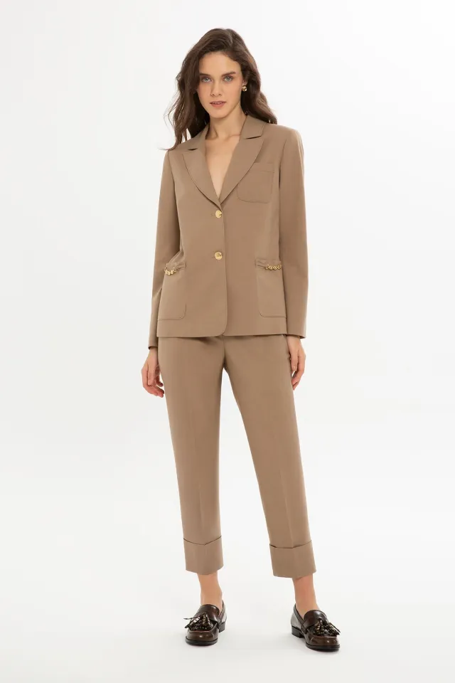 Double-Breasted Jacket and Double-Hem Trousers Set