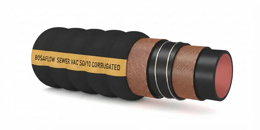 Sewer vacuum hose (corrugated, suction and delivery) BOSAFLOW SEWER VAC SD/10 CORRUGATED