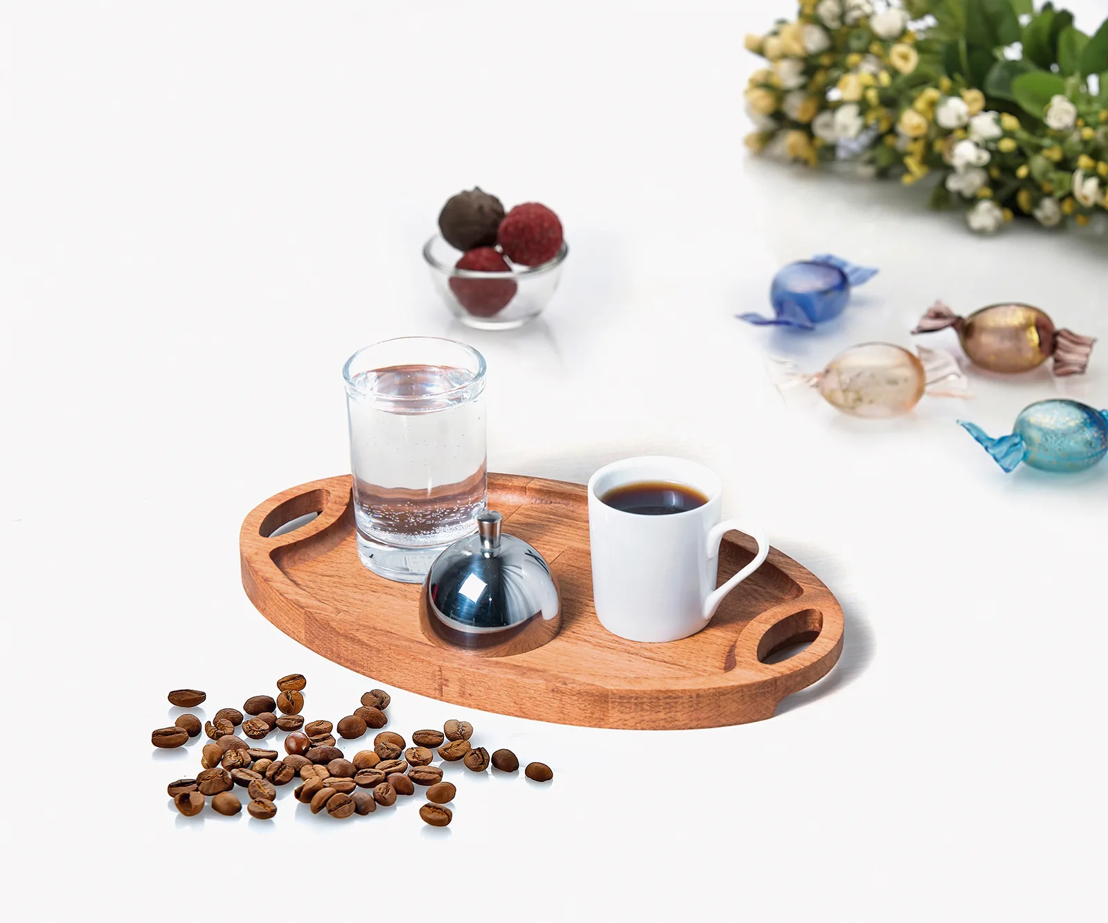 Groovy GRV-307 wooden Turkish coffee serving set