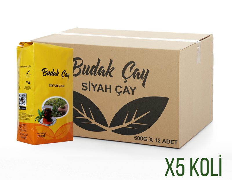 شاي أسود Budak 500 غ × 12، 5 كراتين (30 كغ)
