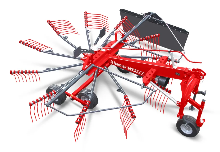 Single-rotor helicopter hay rake