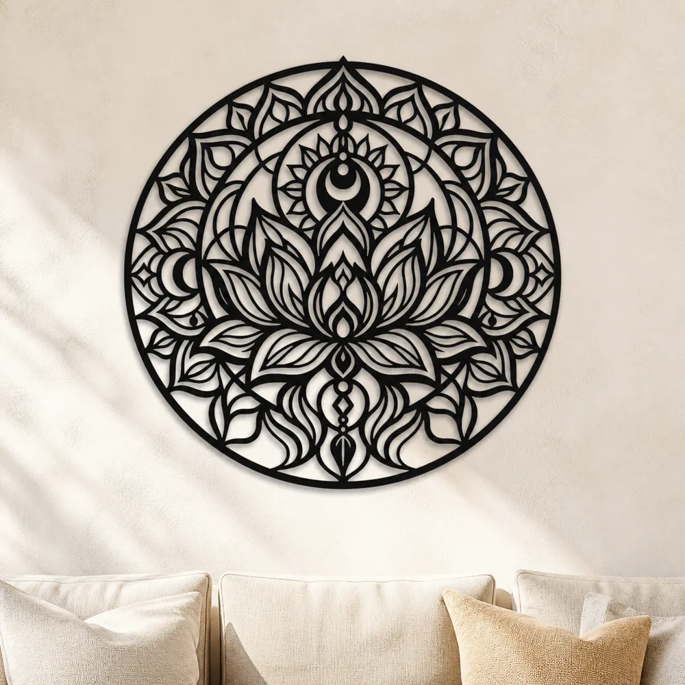 Lotus Mandala Metal Wall Art