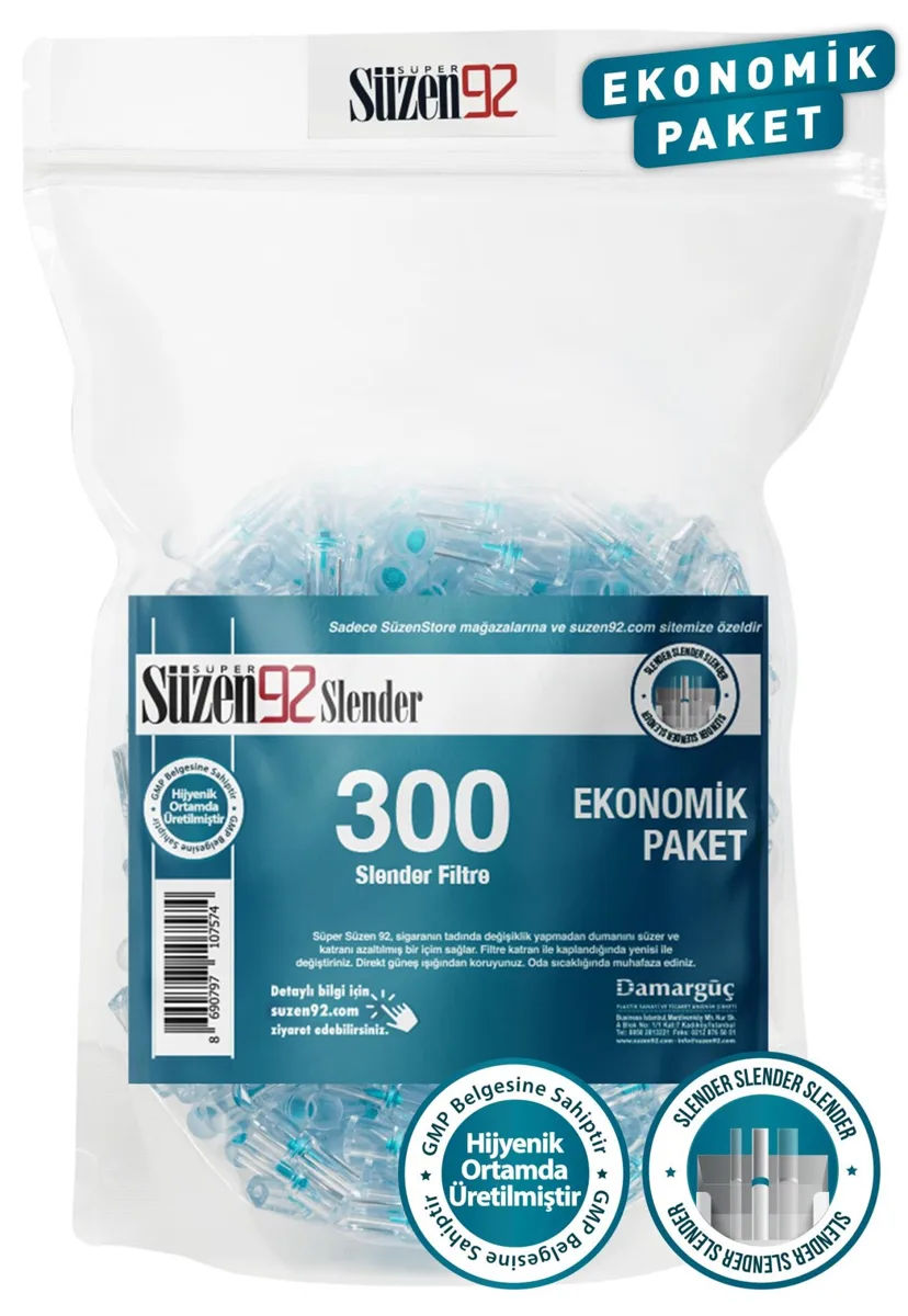 Süzen92 Slender cigarette holder filters, pack of 300