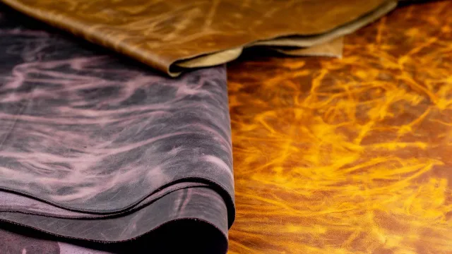 Karazer Crazy Shoe Leather, Camel, Plum and Flame