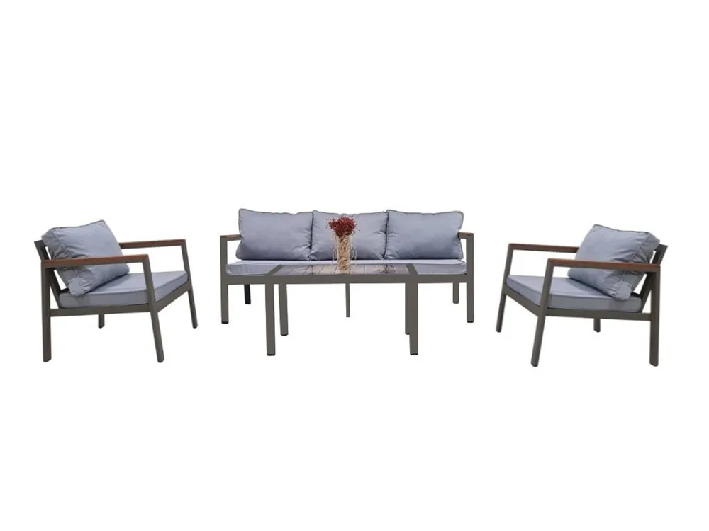 طقم جلوس حديقة ألمنيوم MIRA Triple Anthracite