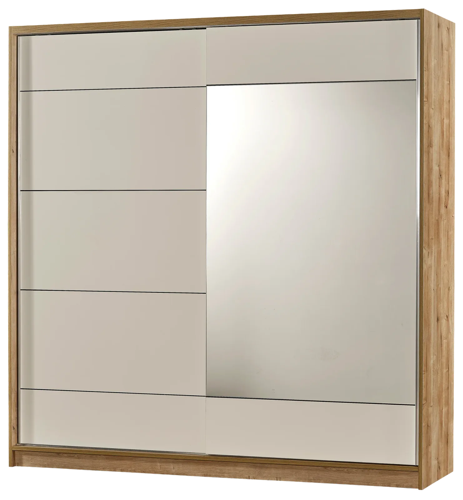 Tiona 200-Size Sliding Wardrobe Oak-Cream