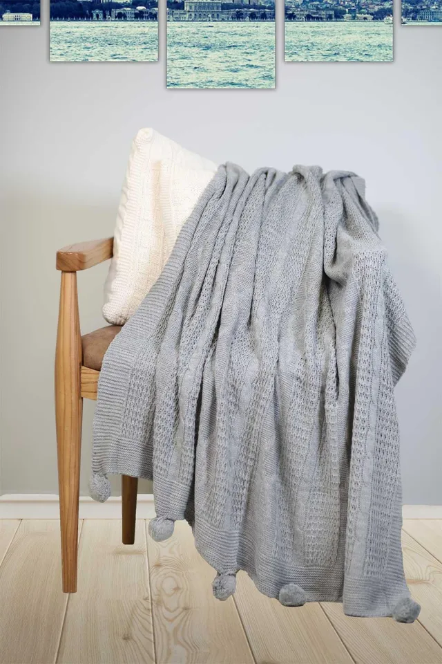 ELART Knitted TV Blanket Sofa Throw (130x170cm) Silver