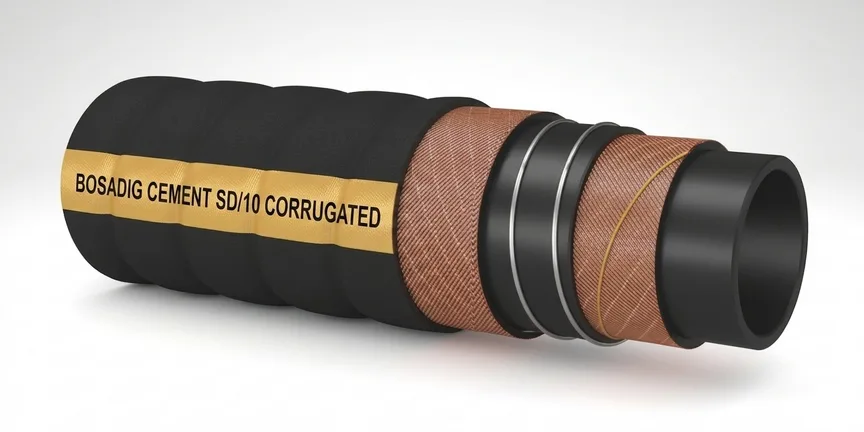 Dry cement hose (corrugated, suction and delivery) BOSADIG CEMENT SD/10 CORRUGATED