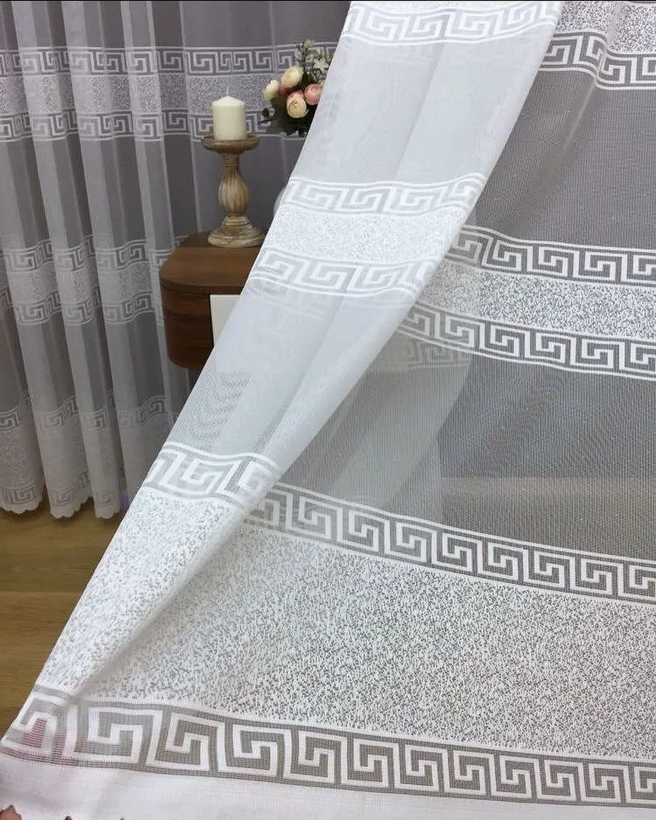 BT714 patterned tulle curtain