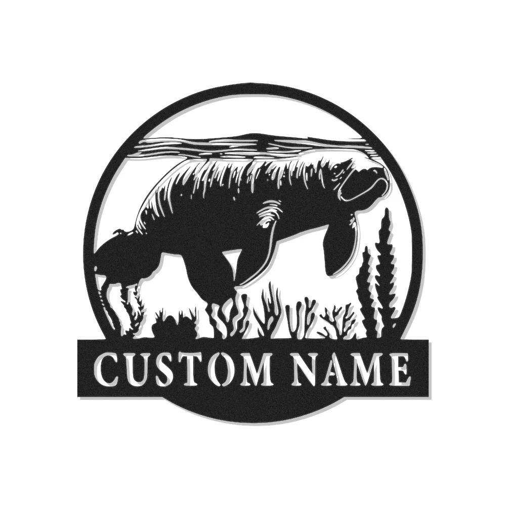 Manatee Metal Wall Art with LED