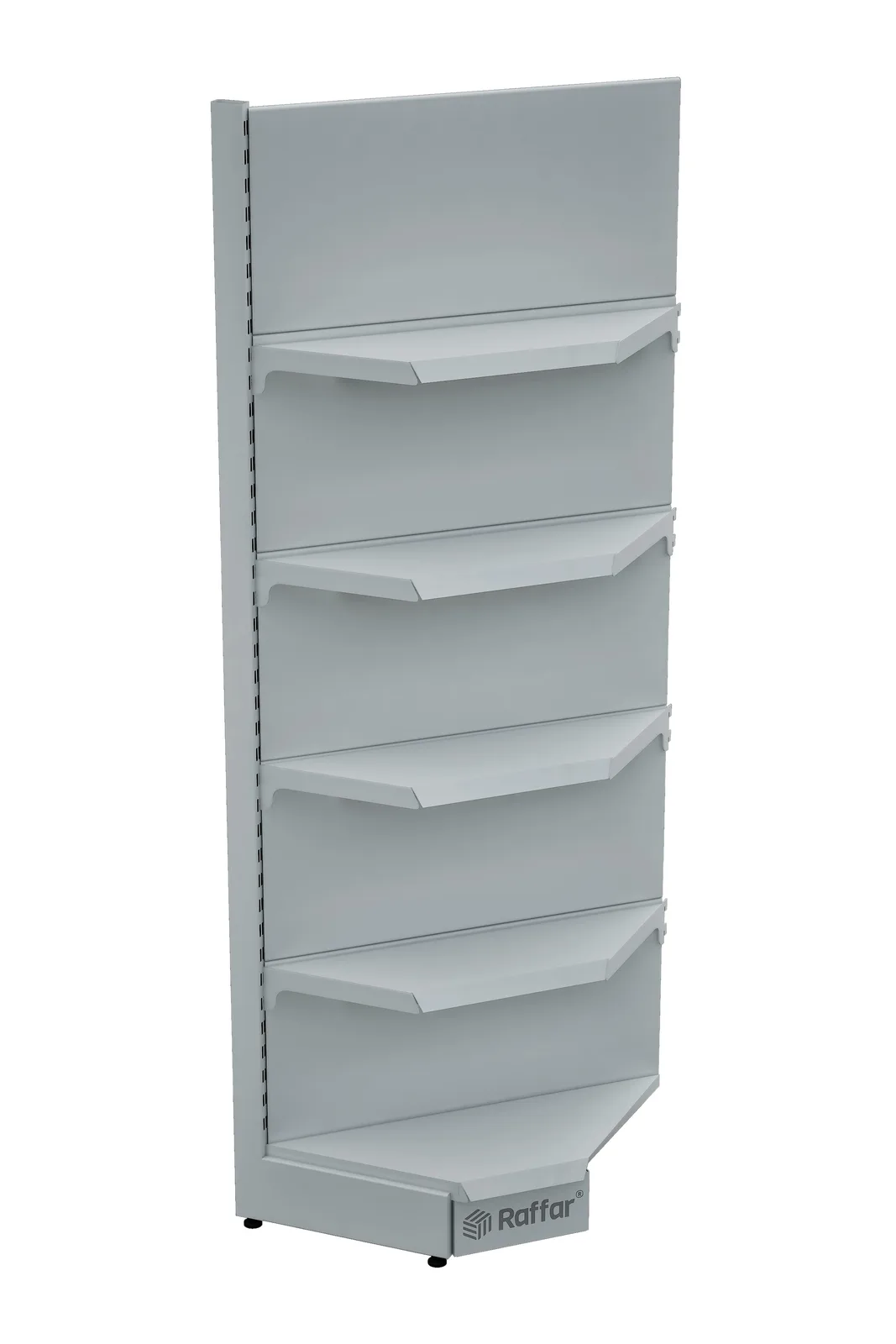 وحدة زاوية داخلية بعمود واحد بلون أبيض بقاعدة (لا تُستخدم وحدها) 90*H220 CM