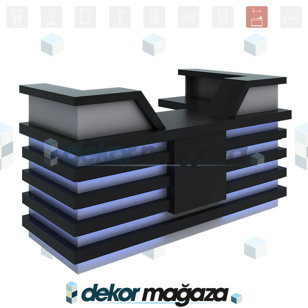 كاونتر محاسبة Dekor Magaza CAS 9 بطبقات أفقية وإضاءة