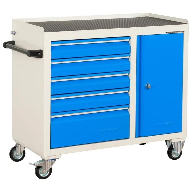 Nova Tools 5-Drawer Tool Trolley with Cabinet