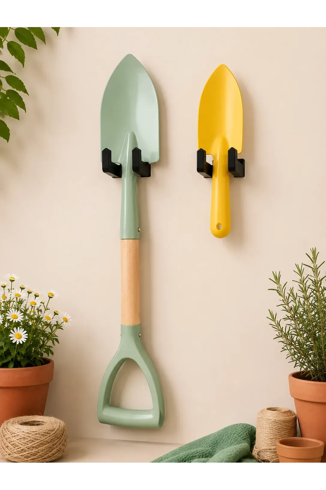 Wall-mounted garden tool holder 3 pieces