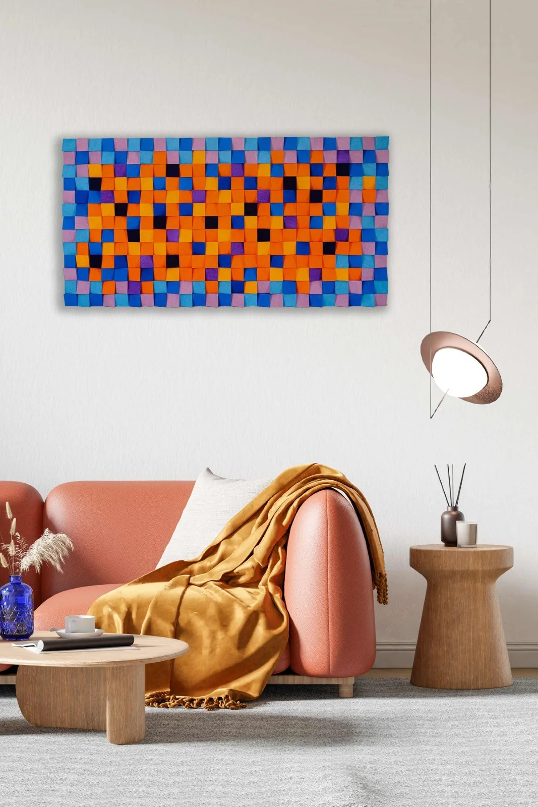 Iris Mosaic Wood Wall Art