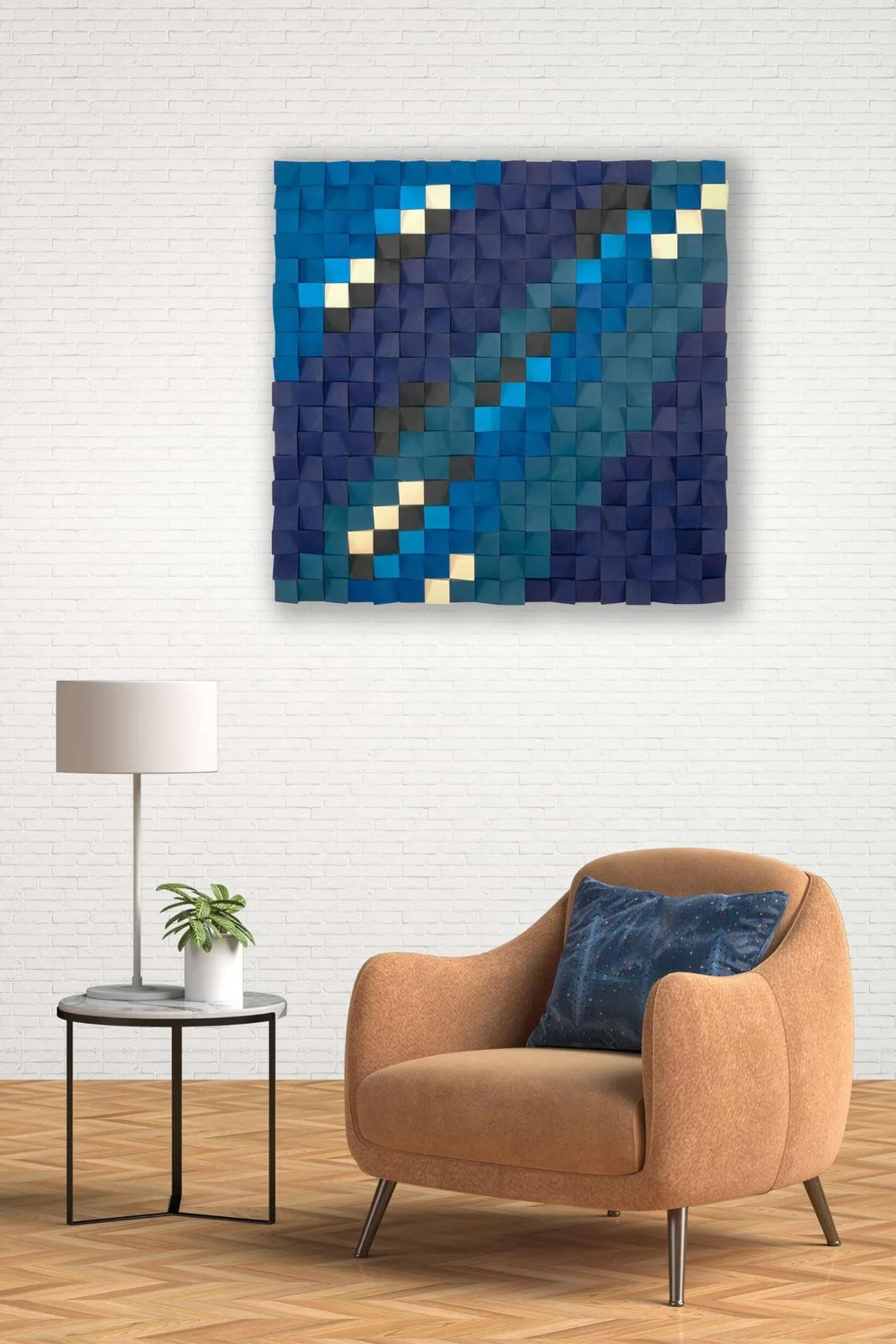 Blue Eyes Mosaic Wood Wall Art