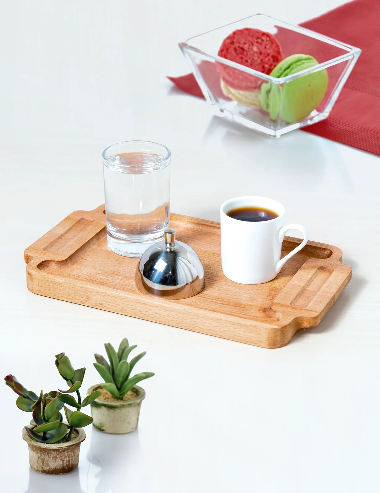 Wooden Turkish coffee serving set GRV-306