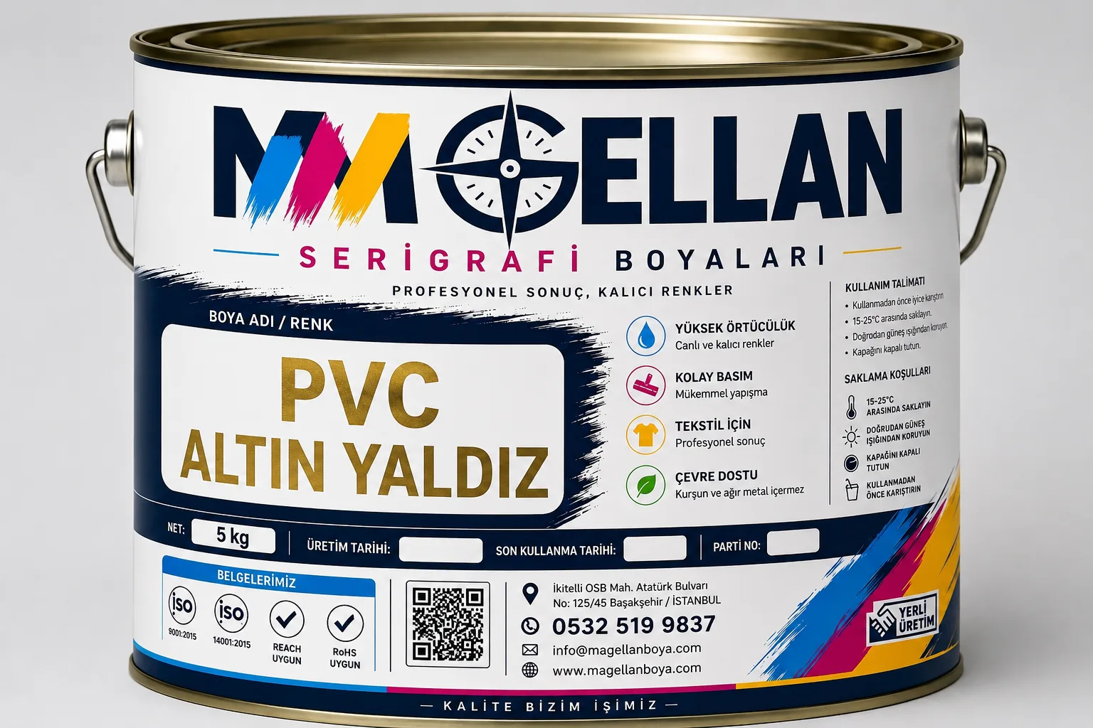 حبر طباعة سلك سكرين PVC بلون أحمر العلم