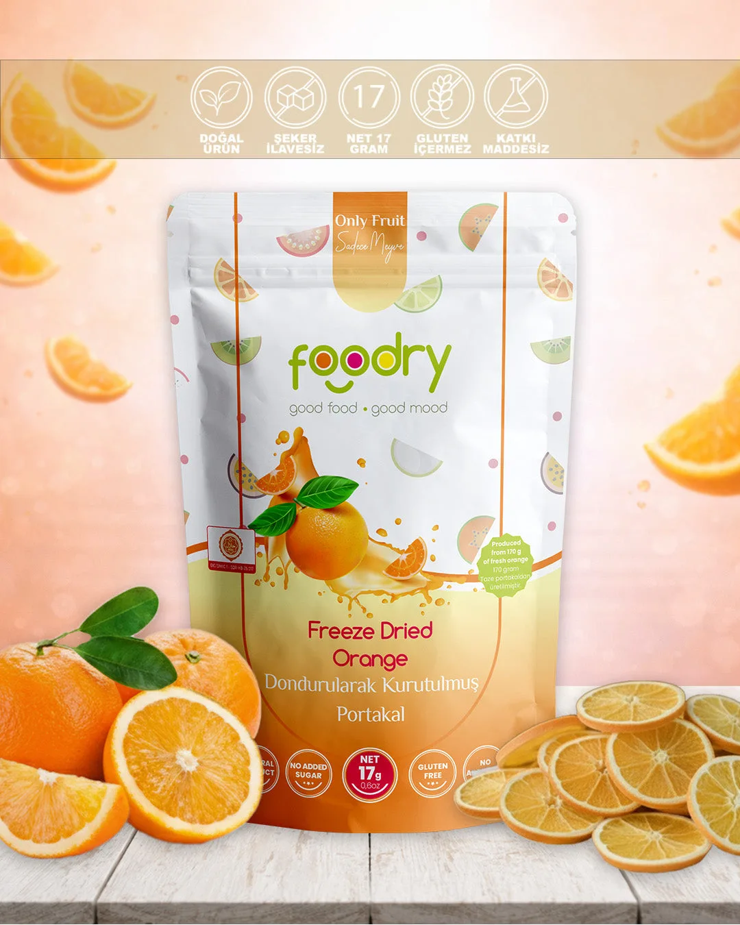 Foodry freeze-dried orange 17g