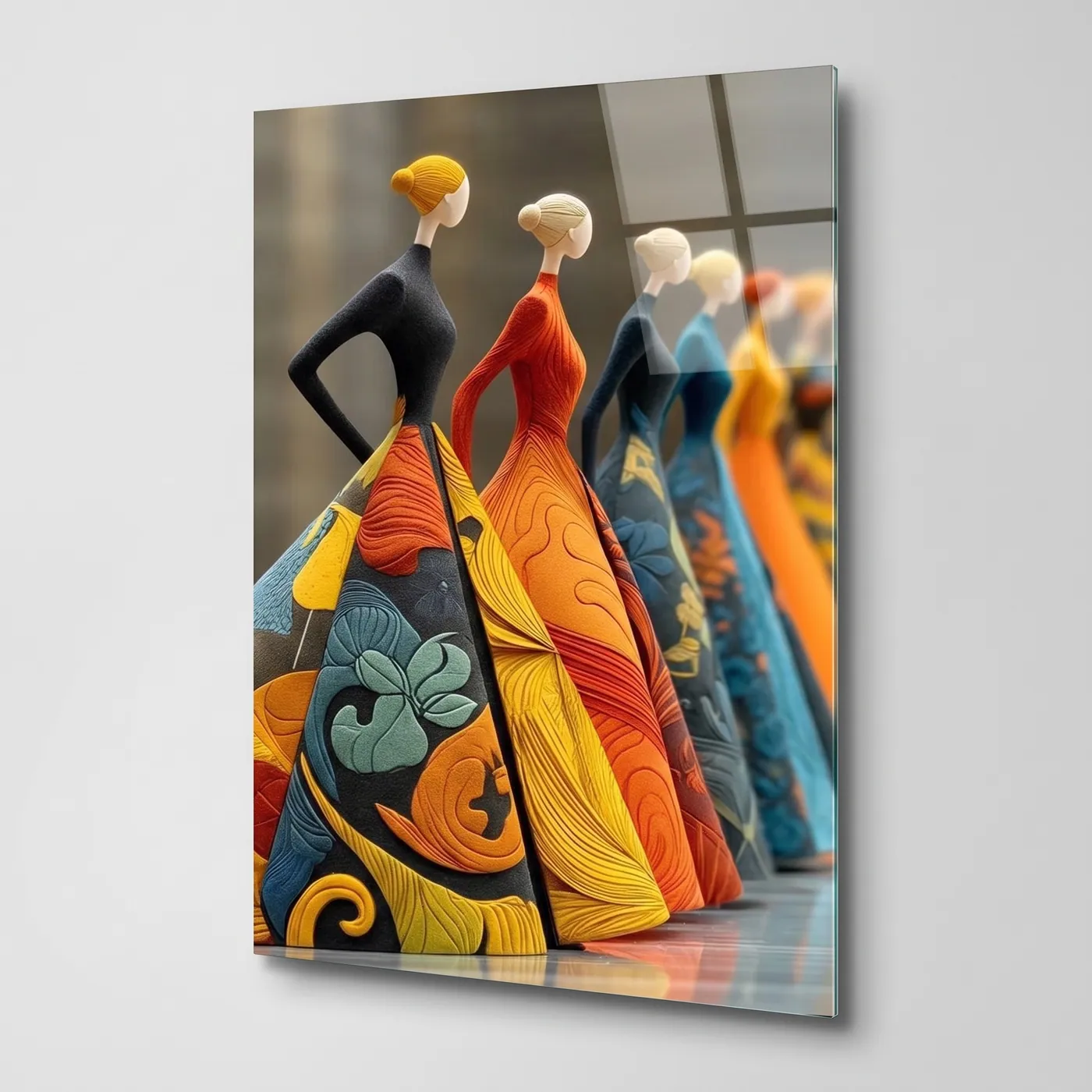 Zarif Elbiseler Dikey glass wall art