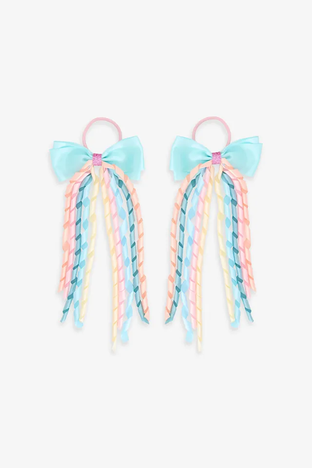 Pack of two girls’ hair ties with bows