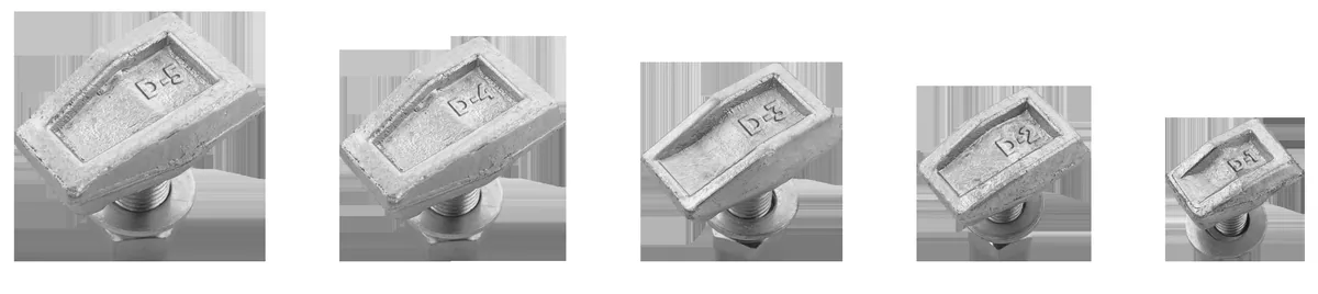 مشابك سكك مصبوبة (طقم حسب مقاس السكة)