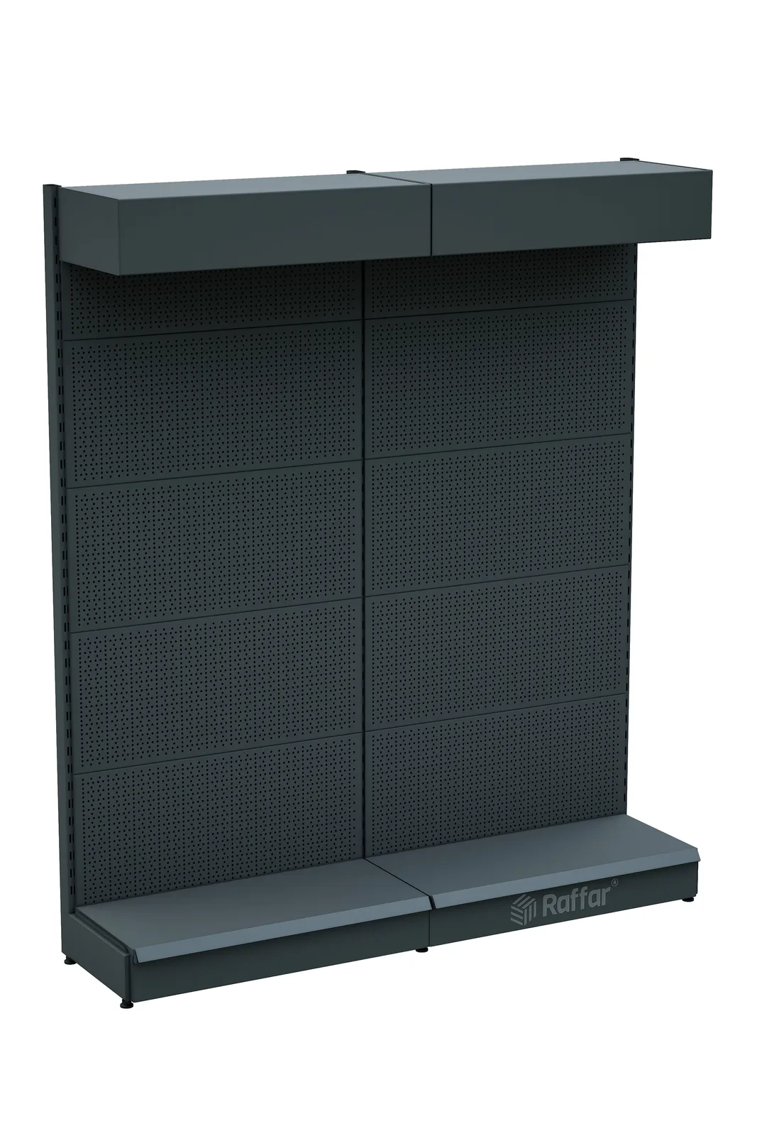 رف عدد وأدوات مثقب مع غطاء علوي وقاعدة – أنثراسيت، وحدتان – W180 × H220 × D30/40 cm